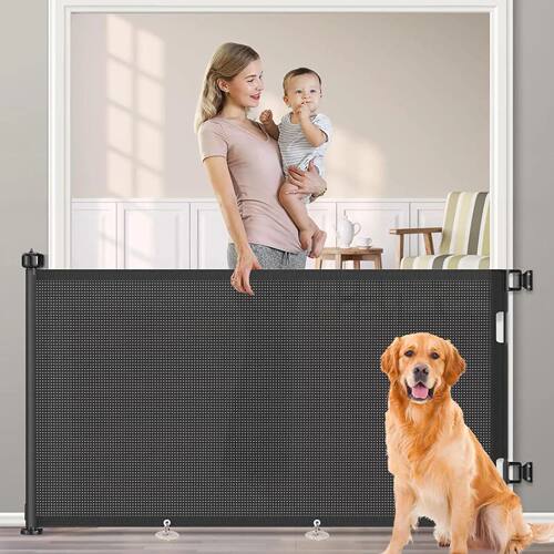 Retractable Pet Gate Childproof Net Indoor Mesh Fence for Do