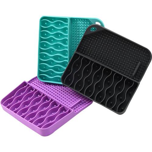 2 IN 1  Slow Feeder Dog Treat Puzzle Licking Mat Cats Bowls