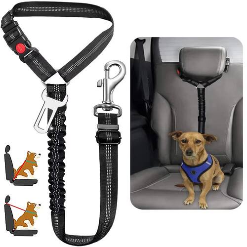 2 in 1 Solid Dog Harness Leash Pet Car Seat Belt Heavy Duty