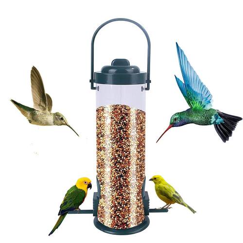 Pet Bird Feeder Food Dispenser Outdoor Hanging Multiple Hole