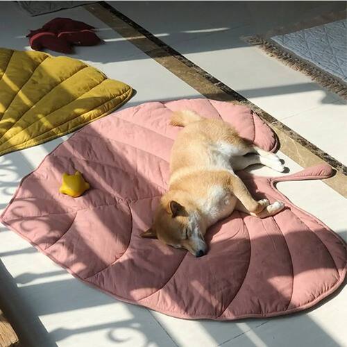Dog Cooling Leaf Mat Summer Pad Mat For Dogs Cat Blanket Sof
