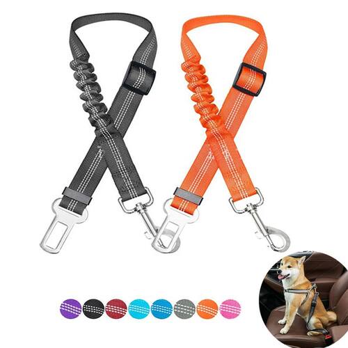 Dog Car Seat Belt Harness for Dogs Nylon Reflective Cushioni