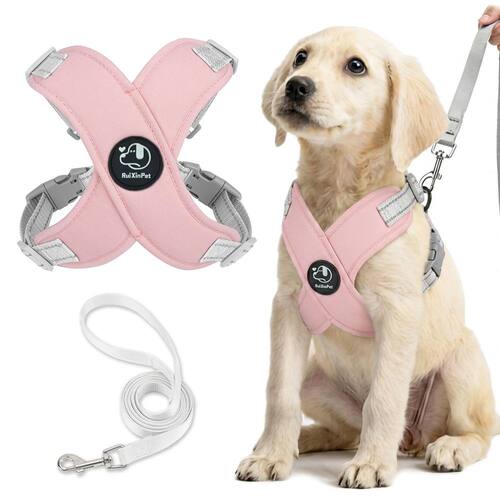 Reflective Dog Vest Harness Leash Set Soft No Pull Pet Puppy