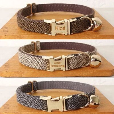 Personalized Name Dog & Cat Collar - Premium Bow Tie Free En