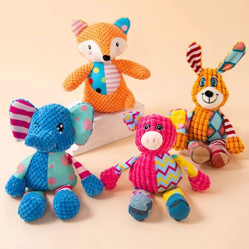 Pet Dog Plush Toy Cute Fox Elephant Bite Resistant Interacti