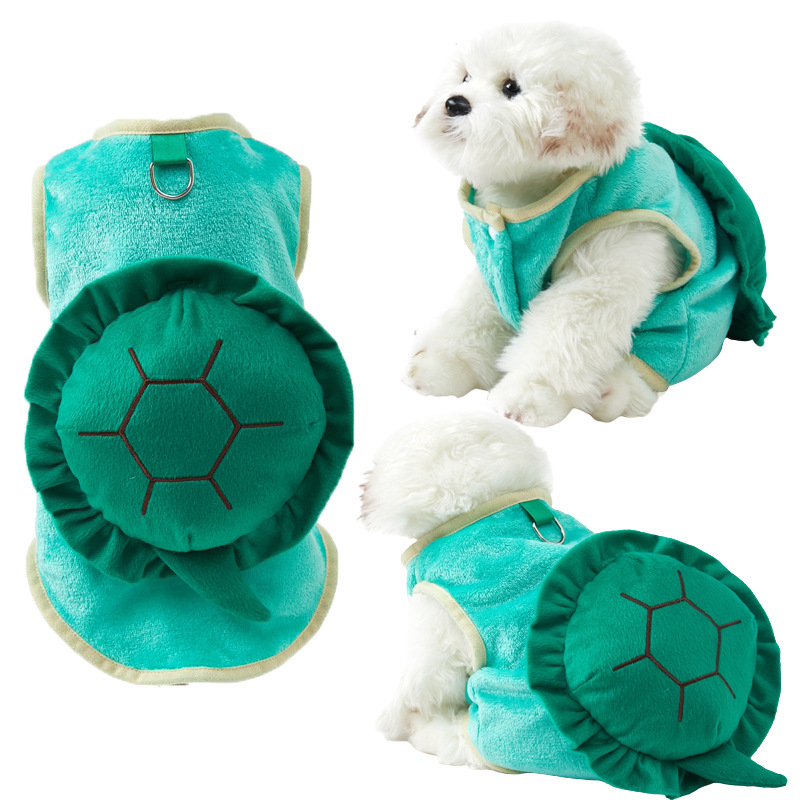 Halloween Clothes Tortoise Flannel Padded Towable Dog And Ca