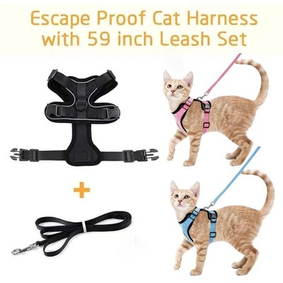 Cat Harness and Leash for Walking, Escape Proof Soft Vest Ha