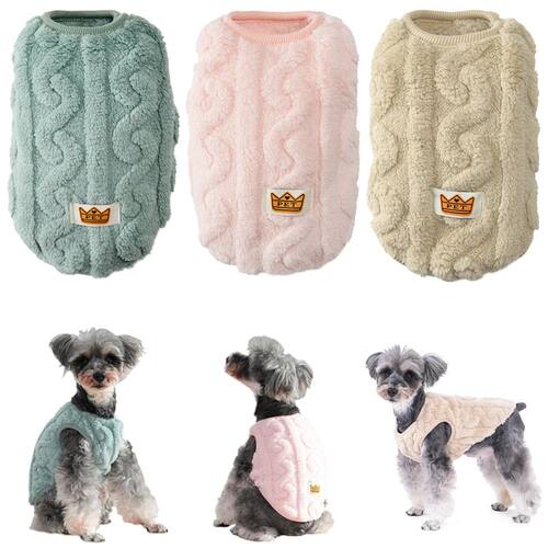 Soft Fleece Dog Clothes For Small Dogs Cats Sweater Autumn W