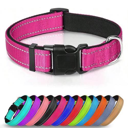 Reflective Dog Collar Soft Padded Breathable Safety Stripes