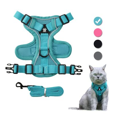 Cat Harness and Leash Set Escape Proof Reflective Outdoor Wa