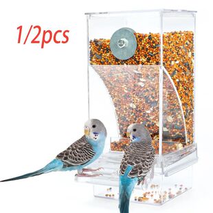 No Mess Bird Feeders Automatic Parrot Feeder Drinker Acrylic