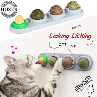 Natural Catnip Cat Wall Stick-on Ball Toy Scratchers Treats