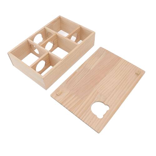 Hamster House Log Movable Roof Stable 6 Bedrooms Pet Hideout