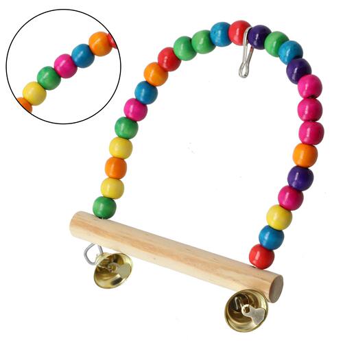 Natural Wooden Parrots Swing Tool Birds Perch Hanging Swings