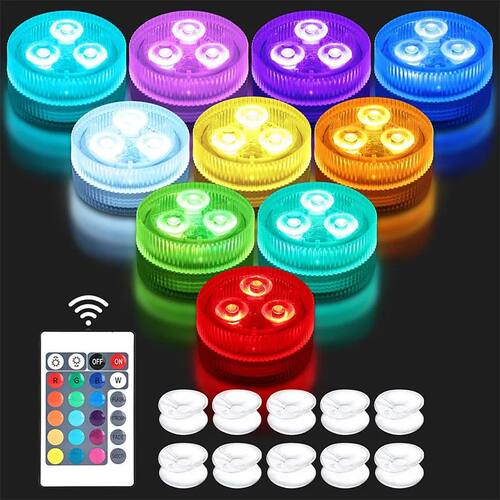 Submersible LED Lights Waterproof Underwater RGB with Remote
