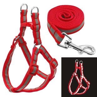 Reflective Nylon Dog Harness and Leash Set for Small and Med