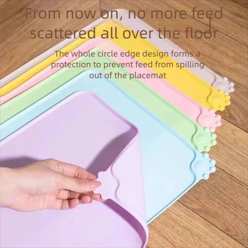 Silicone Dog Cat Feeding Mat Non-Slip Waterproof Pet Bowl Ma