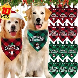 Dog Cat Santa 1PCS Claus Cartoon Christmas Scarf Triangle