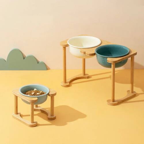 Big Dogs Dining Table Elevated Pet Double Food Water Bowls w