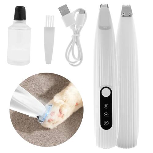 Pet Dog Paw Trimmer with LED Light Low Noise Shaver High-Spe