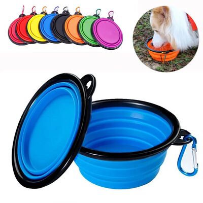 Collapsible Dog Pet Folding Silicone Bowl Outdoor Travel Por