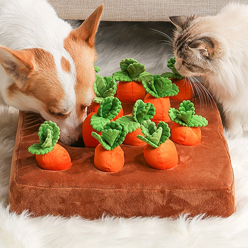 Dog Cat Toy Carrot Plush Pet Vegetable Chew Toy Sniff Pets H