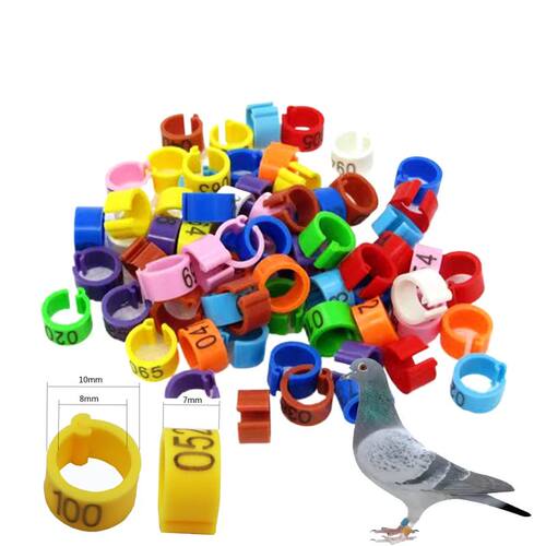 100pcs Bird Clip Ring ID 8mm Plastic Digital Markup Parrot P