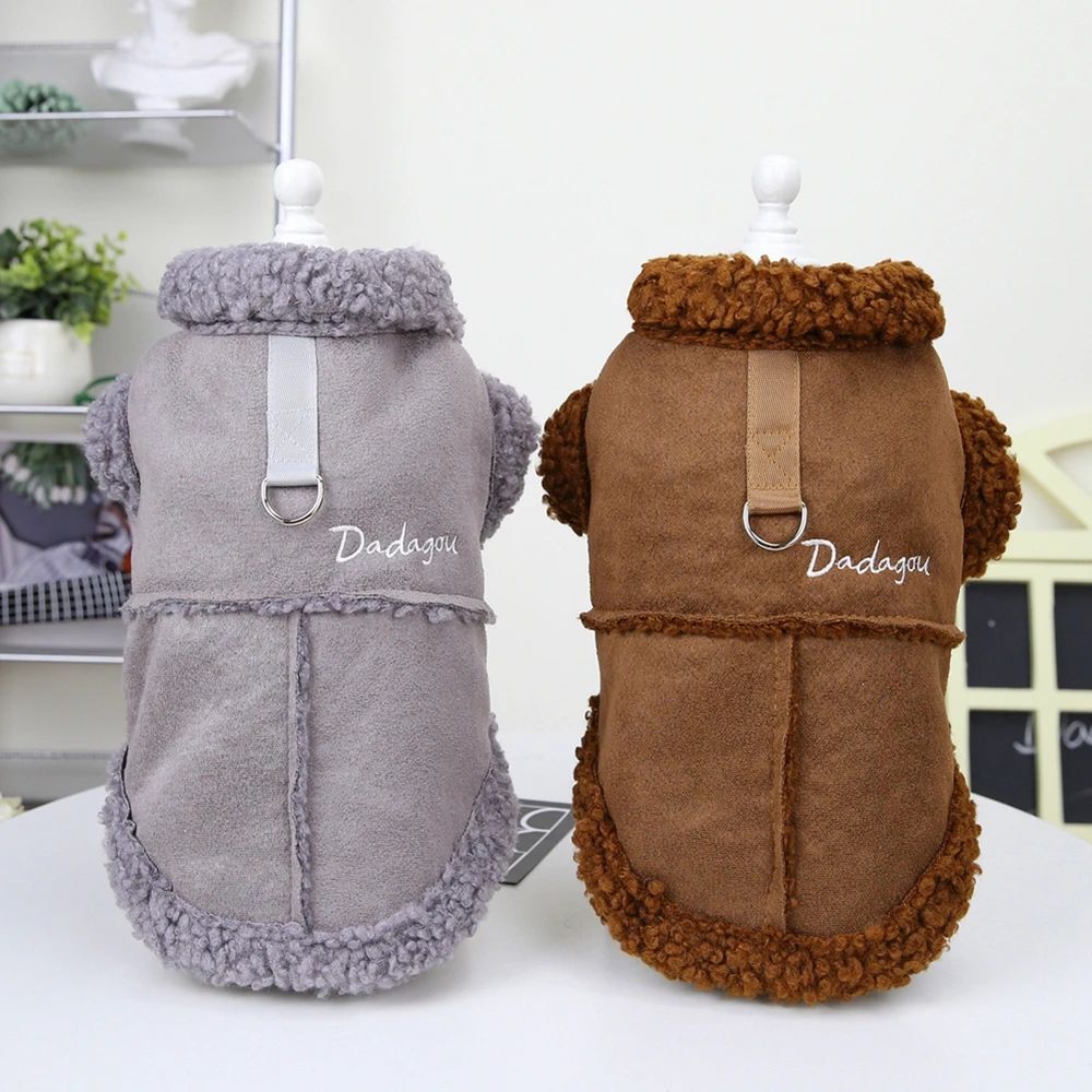 Pet Dog Jacket Lamb Fleece Autumn Winter Warm Dog Clothes fo