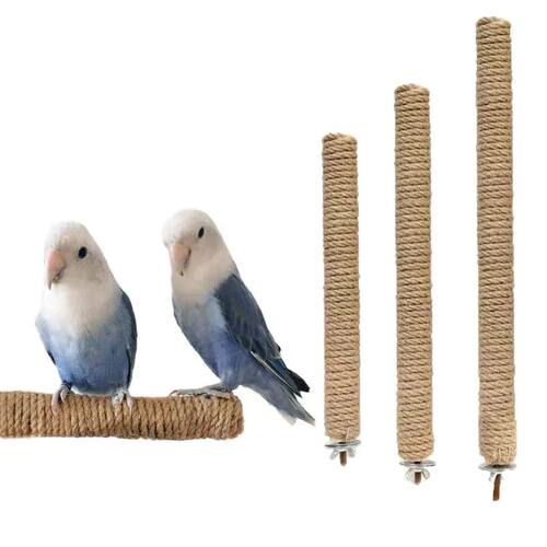 Parrot Pet Standing Stick Wood Hanging Stand Rack Toy Sticks