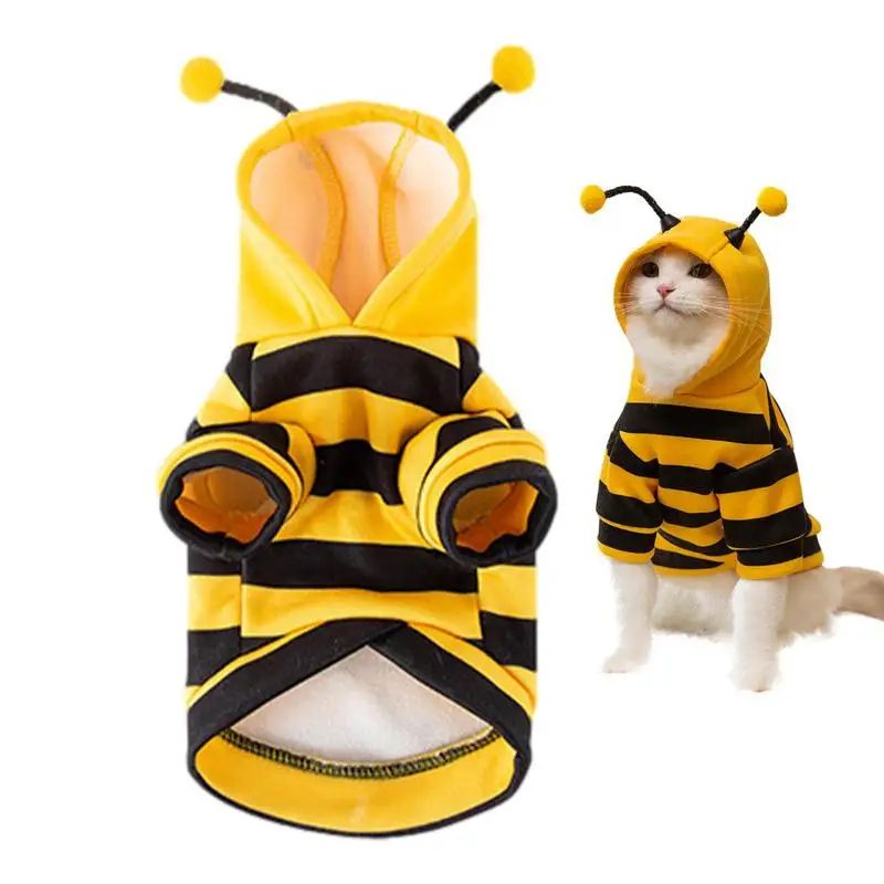 Cat Bee Costume soft Cat Holiday Cosplay Warm Clothes Pet Be
