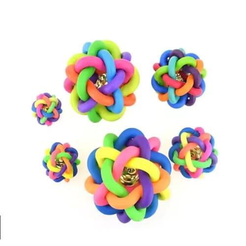 Cute dog toy interactive pet dog ball toy with small bell ca