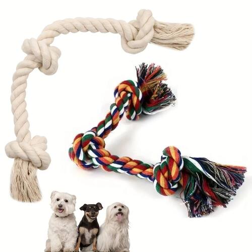 1/5pcs Dogs Toys Puppy Chew Cotton Rope Knot Interactive Toy