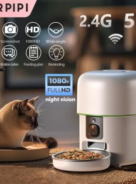 1080P HD Camera Automatic Cat Feeder with 5GWiFi Tuya Pet Ca