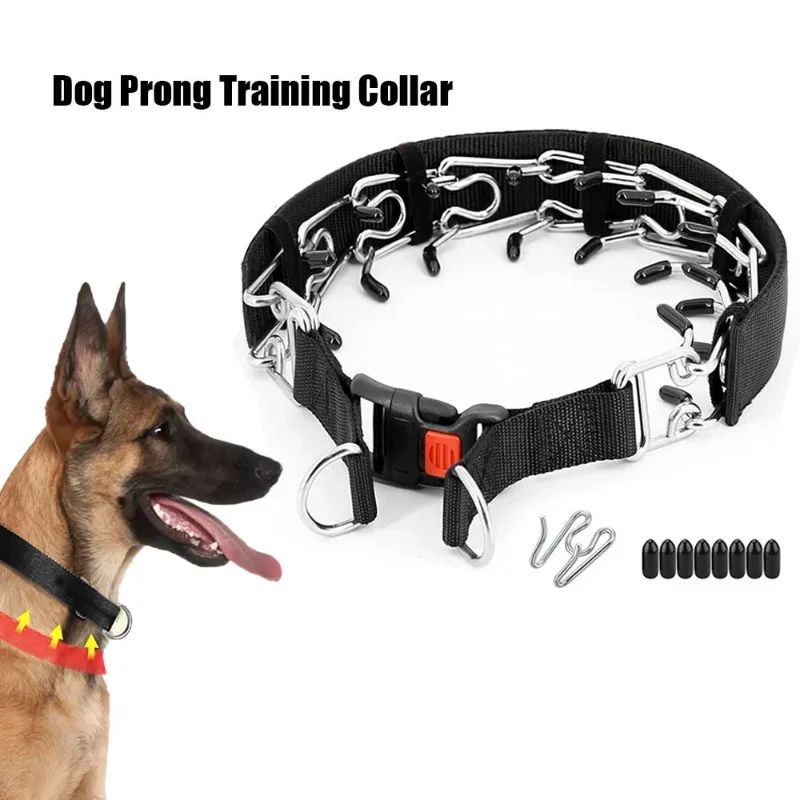 Dog Training Collar Prong Collar with Quick Release Buckle &