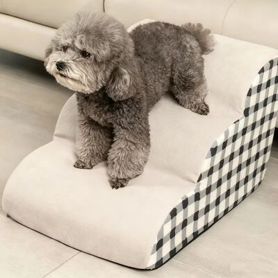 Pet 2/3 Steps High Density Foam Dog Secure Stairs Ramps Non-