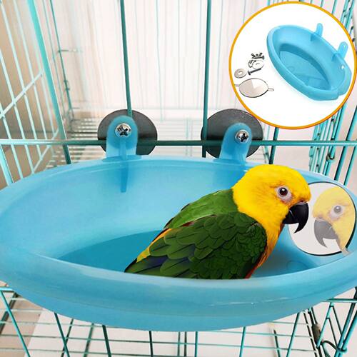 Mirrored Bird Bath Pet Cage Bath Basin Parrot Bath Basin Par