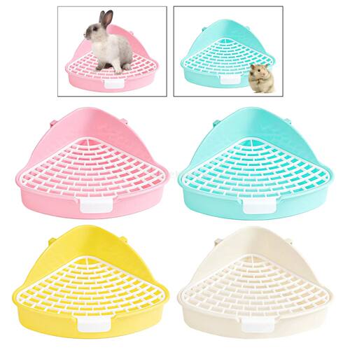 Rabbit Litter Tray Toilet Animal Potty Trainer Bunnies Corne
