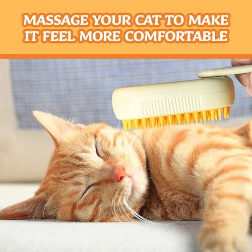 Pet Steam Brush Cat Dog Cleaning Steamy Spray Massage Beauty
