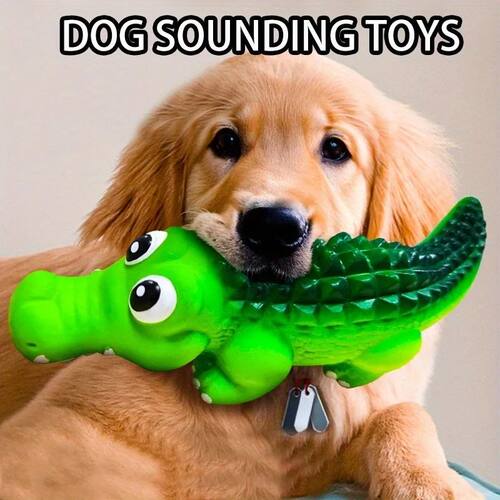 Durable Latex Chew Toy for Aggressive Bite Shark Dog Squeaky