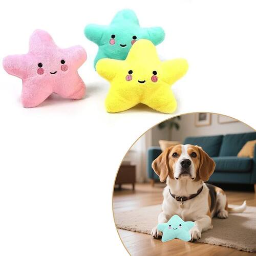 Pets Toys Plush Sounding Pentagram Toys Pets Chew Playing Fu