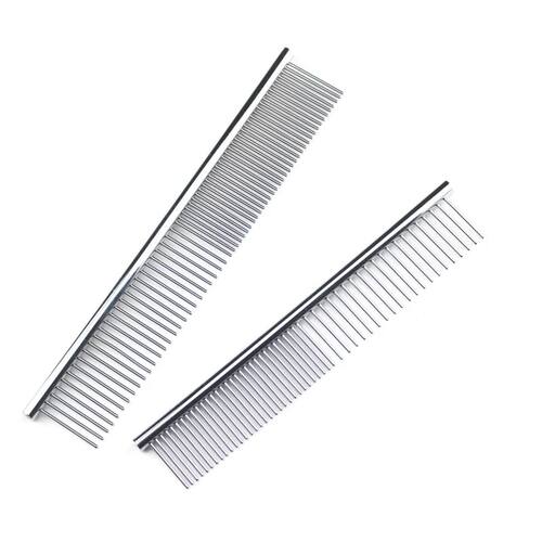 Stainless Steel Dog Comb Long Thick Hair Fur Removal Brush 1