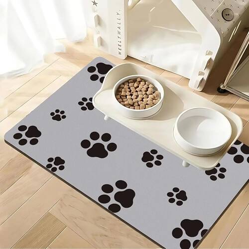Dog Food Mat Absorbent Dog Mat for Food and Water No Sta Qui