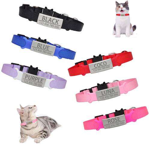 Customize Personalized ID Cat Collar Safety Breakaway Small