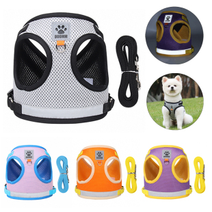 and Safety Dog Small Set Reflective Leash Harness Pet for