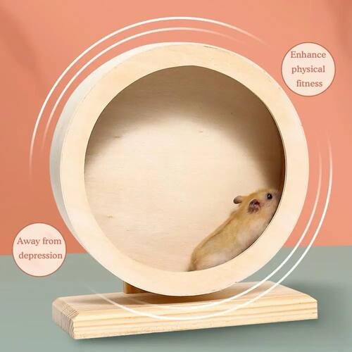 Hamster Running Wheel Golden Bear Mute Wooden Belt Bracket W