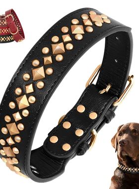 Cool Spiked Studded Leather Dog Collars Pitbull Bulldog Big