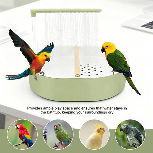 Parrot Automatic Shower Pet Bird Bath Cage Basin USB Electri