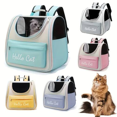 Large capacity collapsible pet backpack with zip closure, ha