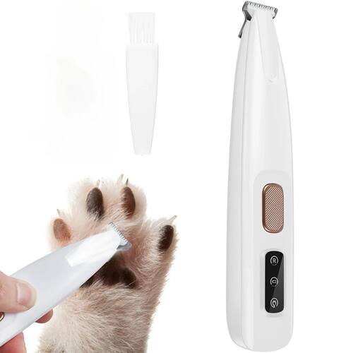 New Dog Paw Trimmer with LED Light Fully Waterproof Pet Hair
