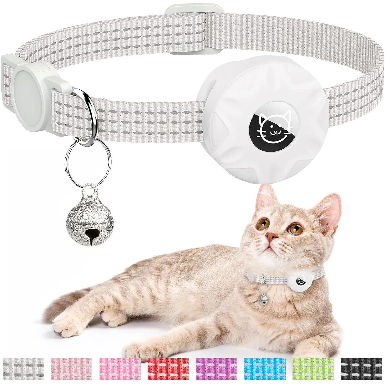 for Apple AirTag Cat Collar,Air Tag Pet Collar with airtag H